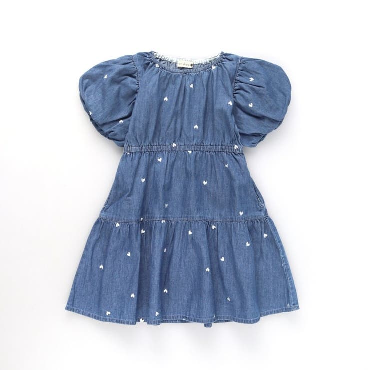 【おそろい】ハート刺しゅうデニムワンピース | ブランシェス | 詳細画像13 