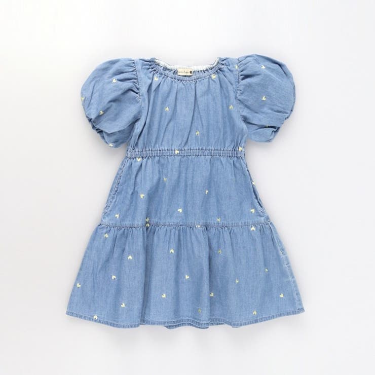 【おそろい】ハート刺しゅうデニムワンピース | ブランシェス | 詳細画像2 