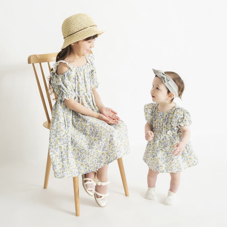 【おそろい】小花柄フリル肩あきワンピース | ブランシェス | 詳細画像10 