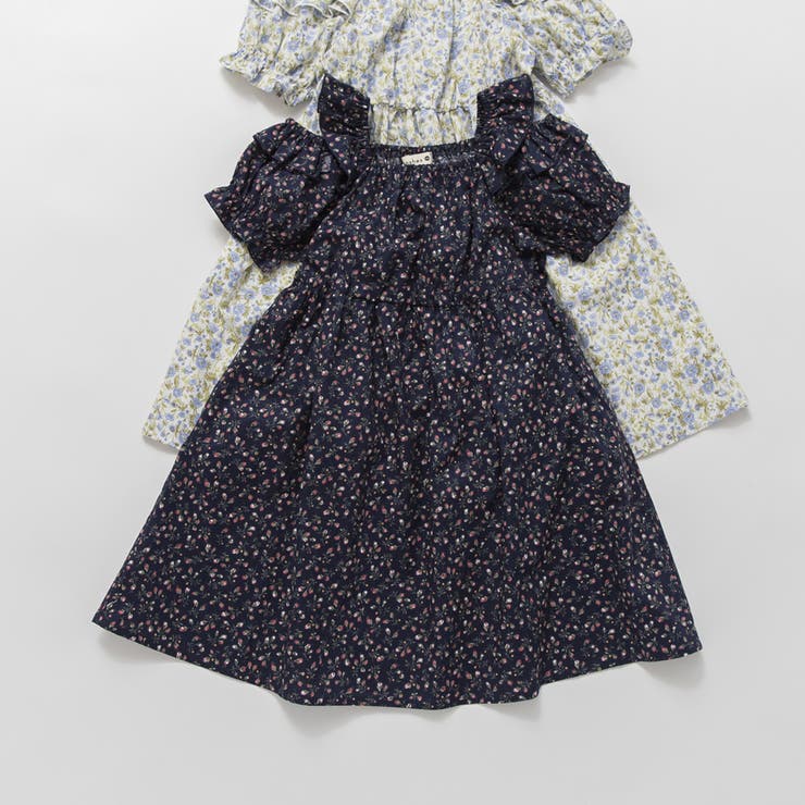 【おそろい】小花柄フリル肩あきワンピース | ブランシェス | 詳細画像12 