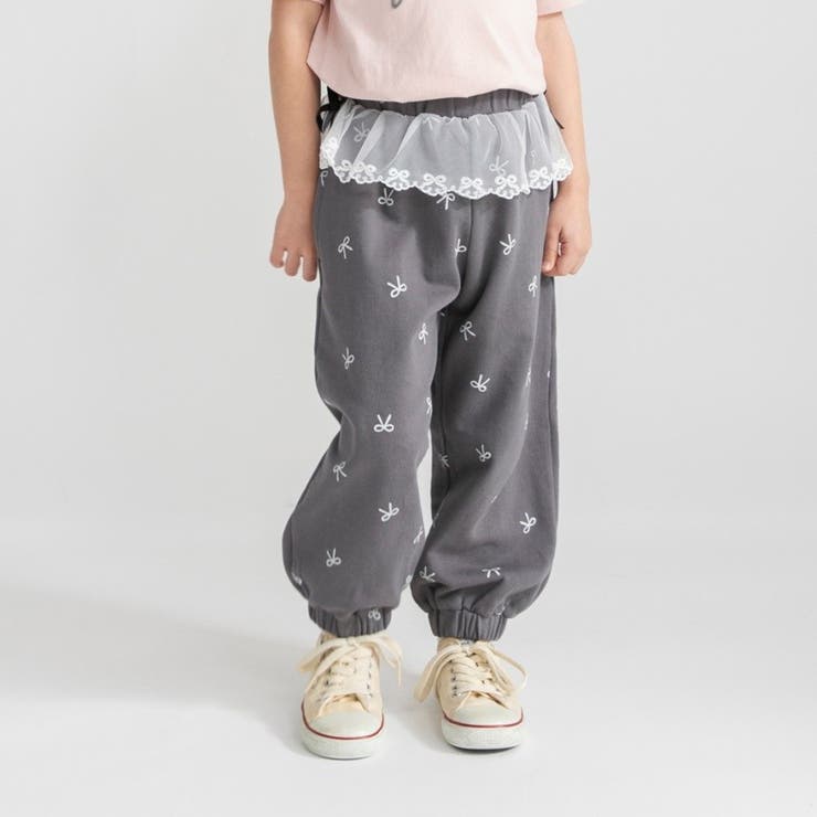 チャコールグレー | ウエストレースカットパンツ | ブランシェス