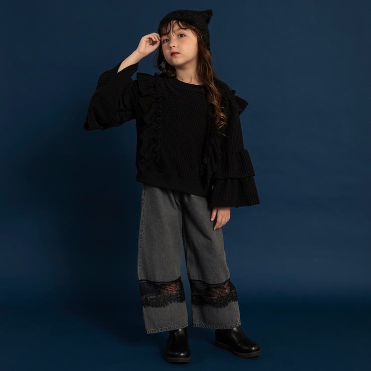 【WEB限定】レース切替ライトオンスデニムパンツ 150cm リンクコーデ | ブランシェス | 詳細画像17 