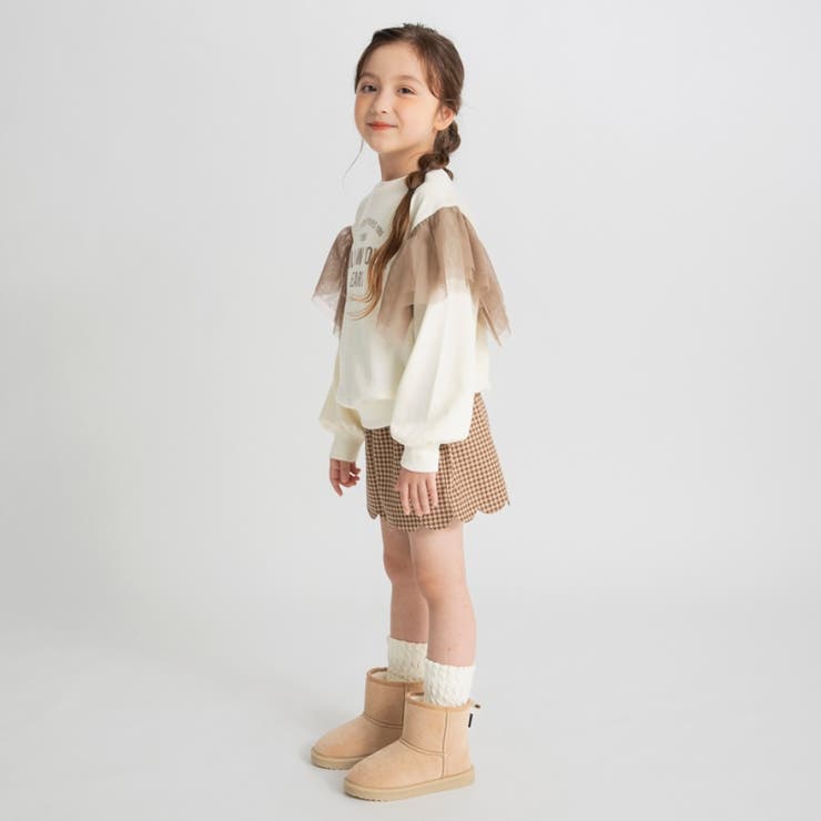 肩チュール付きトレーナー 150cm ミニ裏毛 女の子 | ブランシェス | 詳細画像4 