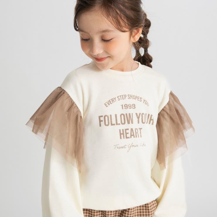 肩チュール付きトレーナー 150cm ミニ裏毛 女の子 | ブランシェス | 詳細画像6 