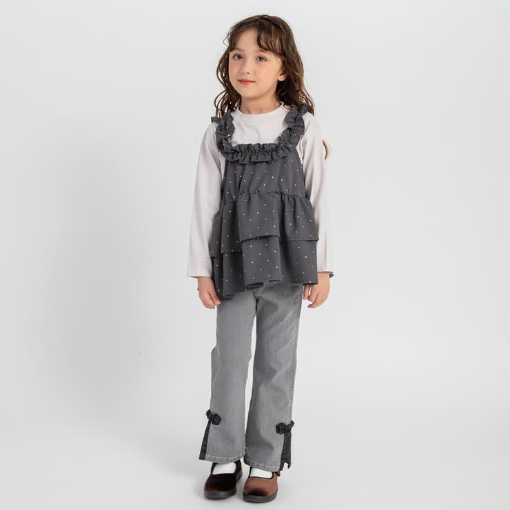 リボンモチーフデニムパンツ 女の子 長ズボン 150cm | ブランシェス | 詳細画像18 