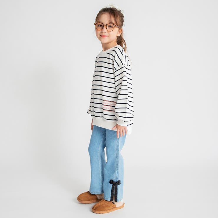 リボンモチーフデニムパンツ 女の子 長ズボン 150cm | ブランシェス | 詳細画像5 