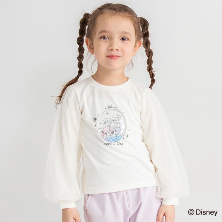 アイボリー | 【DisneyCollection ディズニーコレクション】袖チュール長袖Tシャ… | ブランシェス