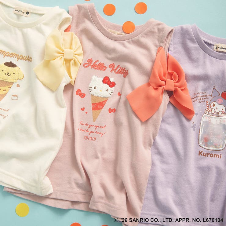 【サンリオキャラクターズ】シフォン肩あきトップス Tシャツ ハローキティ | ブランシェス | 詳細画像21 