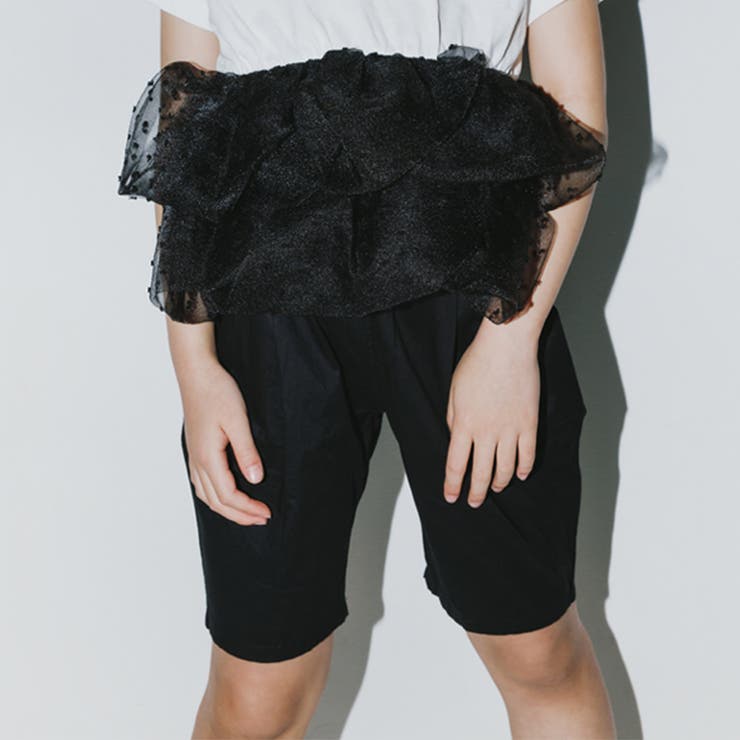 85:ブラック | 【b.+A】金子綾/タック入りハーフパンツ | ブランシェス