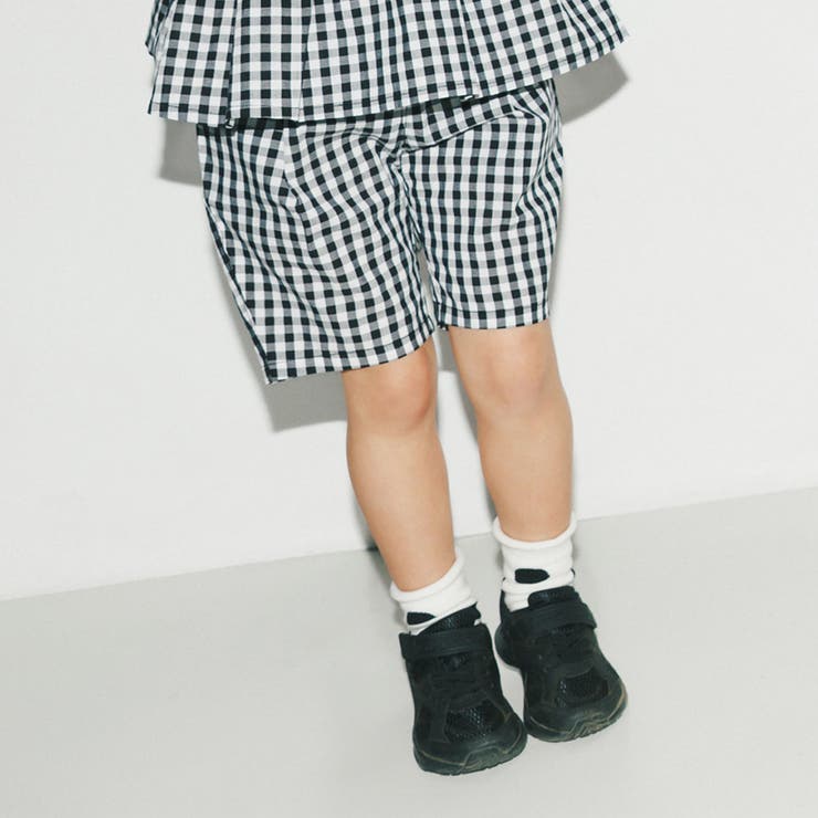 86:ミックス_チェック | 【b.+A】金子綾/タック入りハーフパンツ | ブランシェス