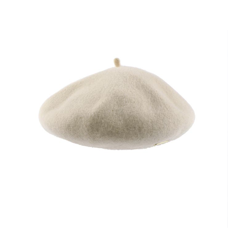 アイボリー | プレート付きベレー帽 | ブランシェス