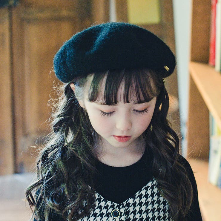 ブラック | プレート付きベレー帽 | ブランシェス