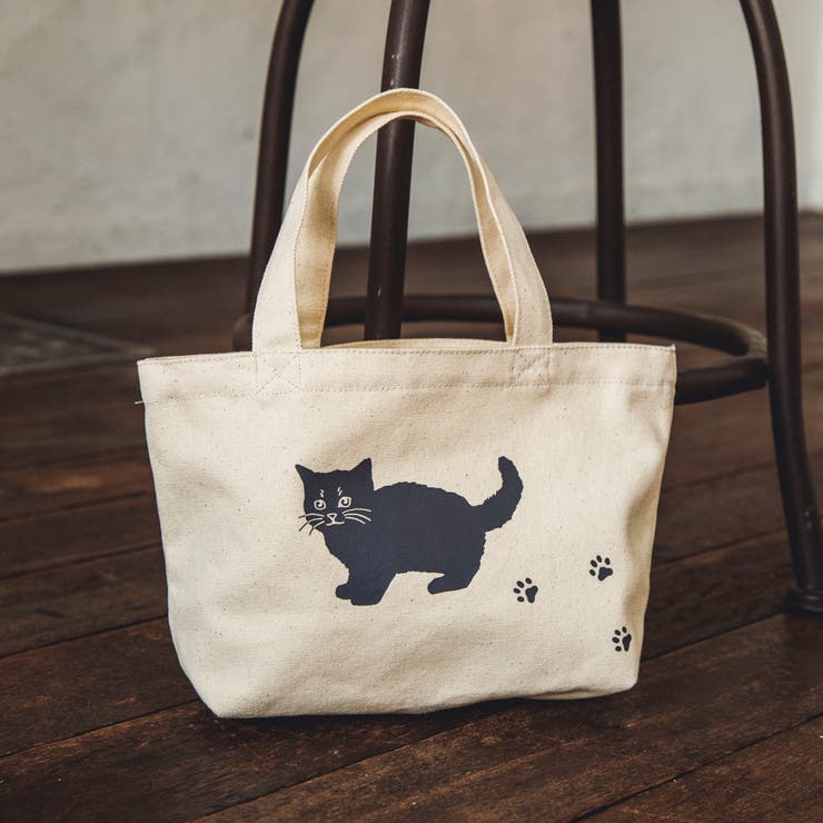 Cat's ISSUE】黒ネコプリントトートバッグ 子供服 キッズ[品番