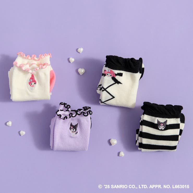 ワンポイント刺しゅうハイソックス マイメロ クロミ | ブランシェス | 詳細画像2 