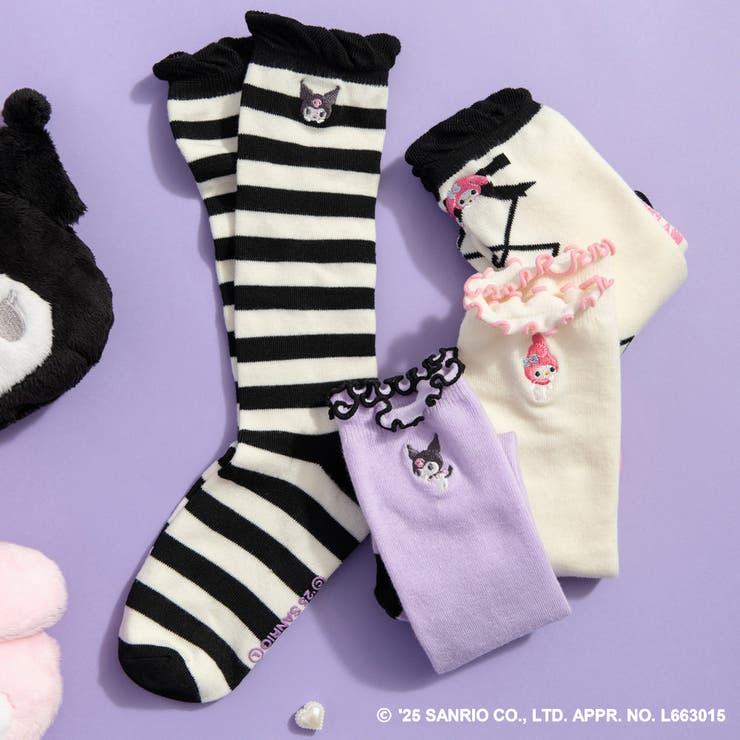 ワンポイント刺しゅうハイソックス マイメロ クロミ | ブランシェス | 詳細画像4 