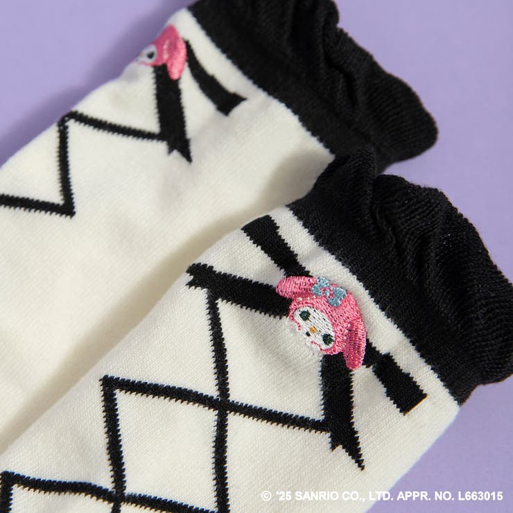 ワンポイント刺しゅうハイソックス マイメロ クロミ | ブランシェス | 詳細画像5 