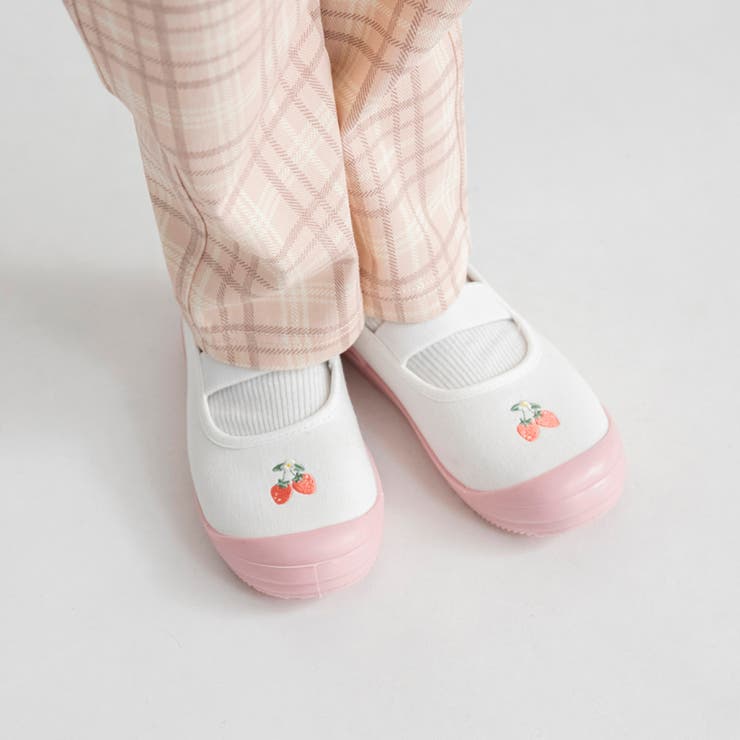 ピンク | ワンポイント刺しゅう上履き | ブランシェス