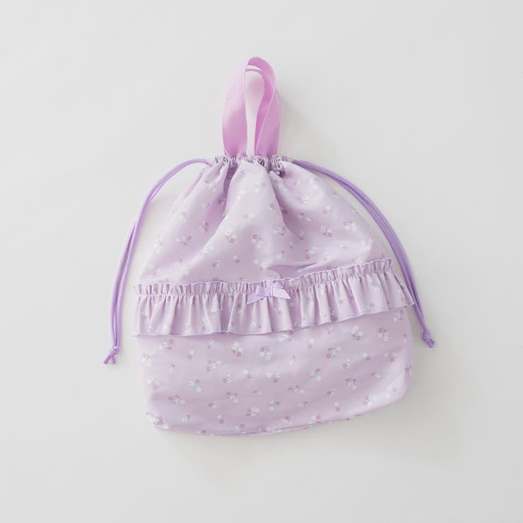 ラベンダー | フリル シューズバッグ持ち手付き巾着 レッスンバッグ | ブランシェス