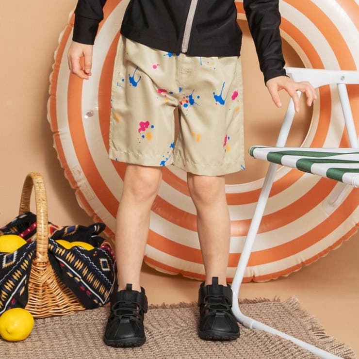 ベージュ | 【水着 / SWIM】スプラッシュ総柄サーフパンツ | ブランシェス