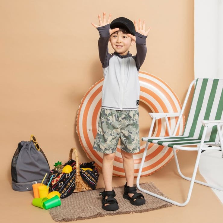 【水着 / SWIM】長袖ラッシュガード＆サーフパンツセット | ブランシェス | 詳細画像11 