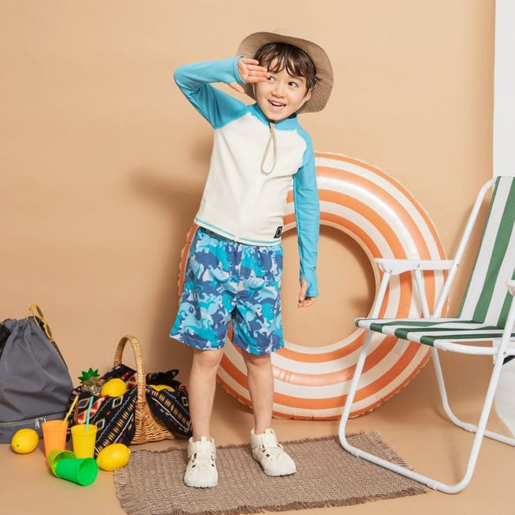 【水着 / SWIM】長袖ラッシュガード＆サーフパンツセット | ブランシェス | 詳細画像4 