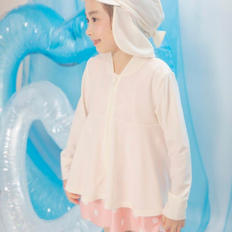 【水着 / SWIM】フレアペプラム長袖ラッシュガード | ブランシェス | 詳細画像3 