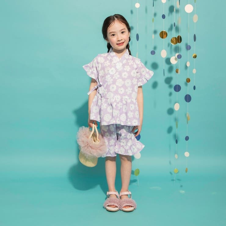 ピンク | 【キッズ】フリル甚平 | ブランシェス