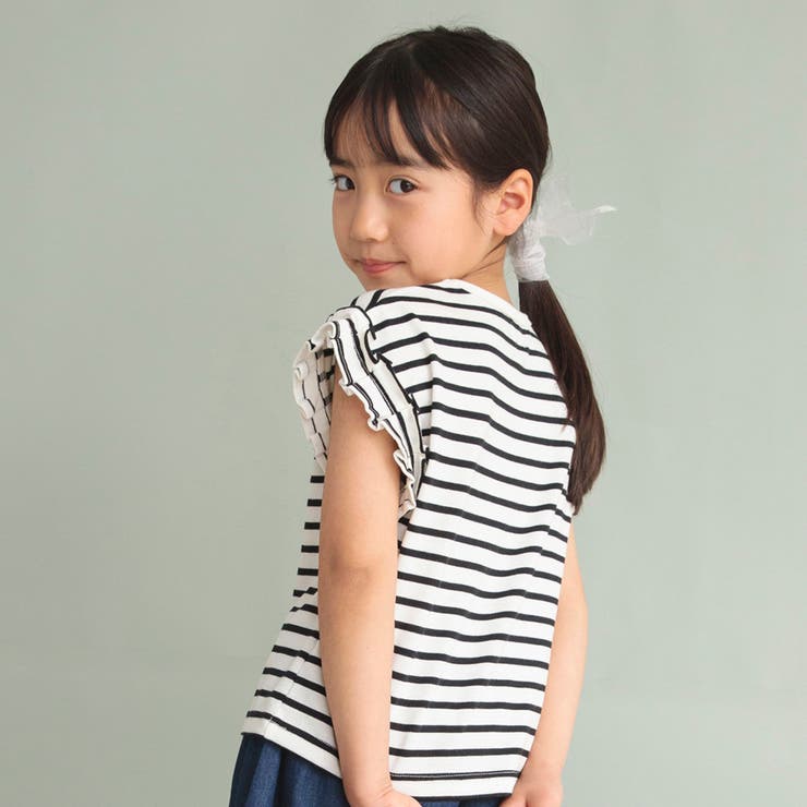 【WEB限定/DRC/やわらか天竺】袖タックフリル半袖Tシャツ | ブランシェス | 詳細画像20 