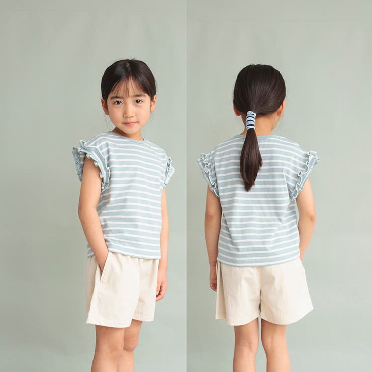 【WEB限定/DRC/やわらか天竺】袖タックフリル半袖Tシャツ | ブランシェス | 詳細画像23 