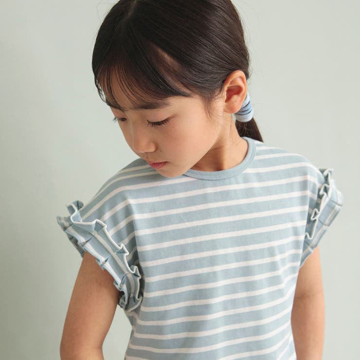 【WEB限定/DRC/やわらか天竺】袖タックフリル半袖Tシャツ | ブランシェス | 詳細画像24 
