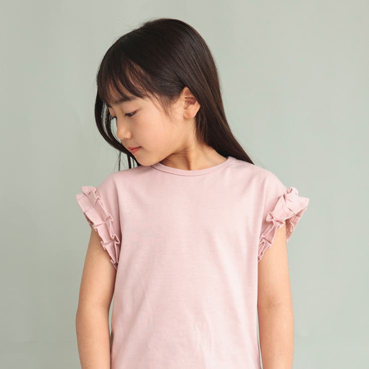 【WEB限定/DRC/やわらか天竺】袖タックフリル半袖Tシャツ | ブランシェス | 詳細画像3 