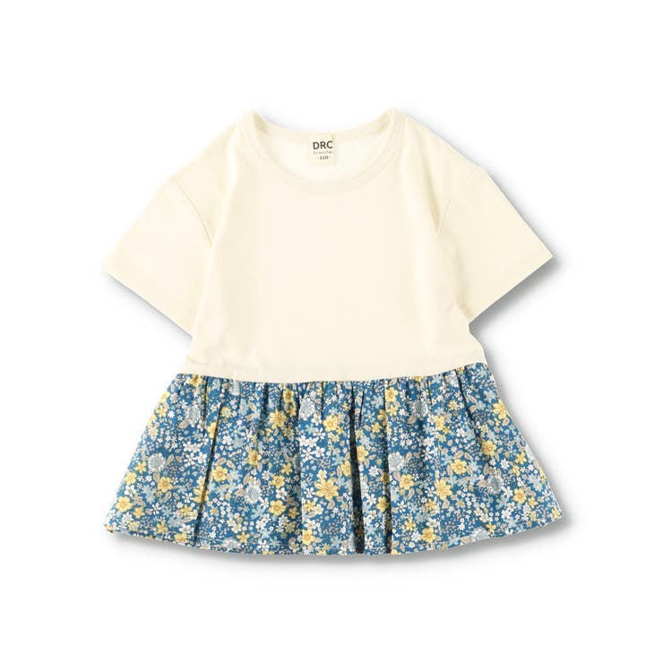 【WEB限定/DRC/やわらか天竺】柄フリル切替半袖Tシャツ | ブランシェス | 詳細画像2 