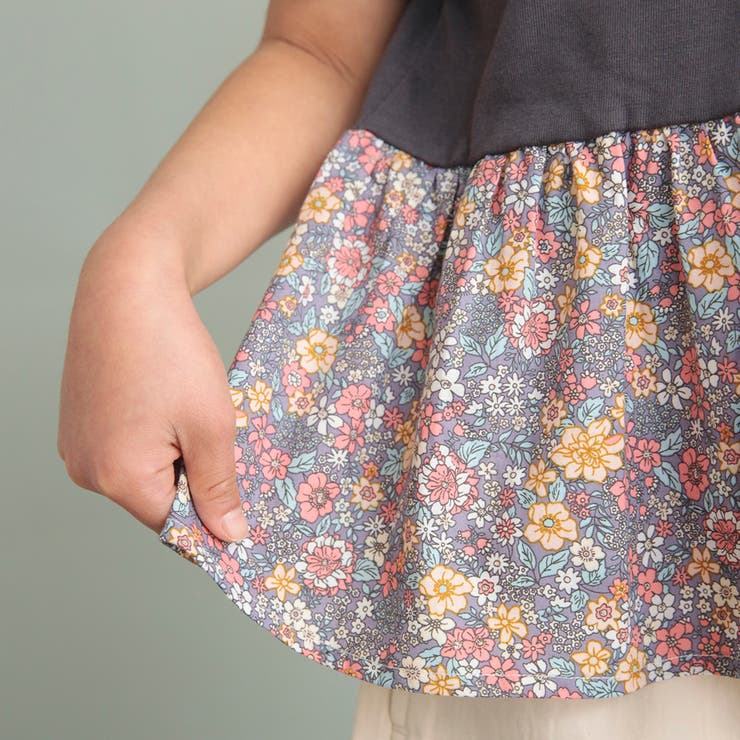 【WEB限定/DRC/やわらか天竺】柄フリル切替半袖Tシャツ | ブランシェス | 詳細画像25 