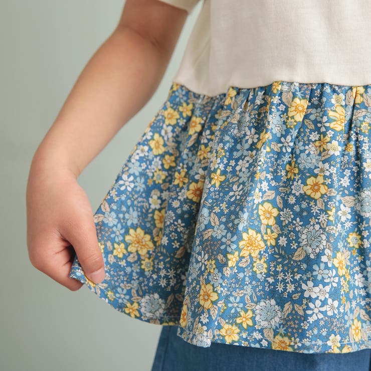 【WEB限定/DRC/やわらか天竺】柄フリル切替半袖Tシャツ | ブランシェス | 詳細画像7 