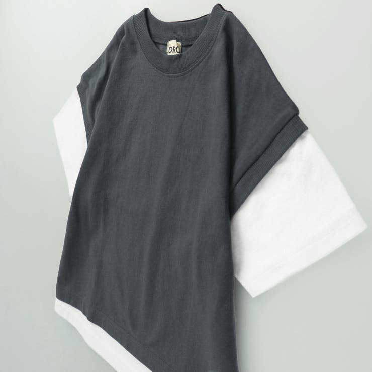 78:チャコールグレー | 【WEB限定/DRC/お肌に嬉しい綿100％】ベストレイヤード半袖Tシャツ | ブランシェス