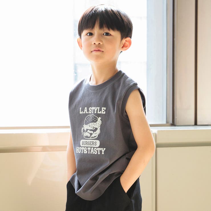 78:ハンバーガー-チャコールグレー | 【WEB限定/DRC/お肌に嬉しい綿100％】アソートグラフィックタンクトップ | ブランシェス