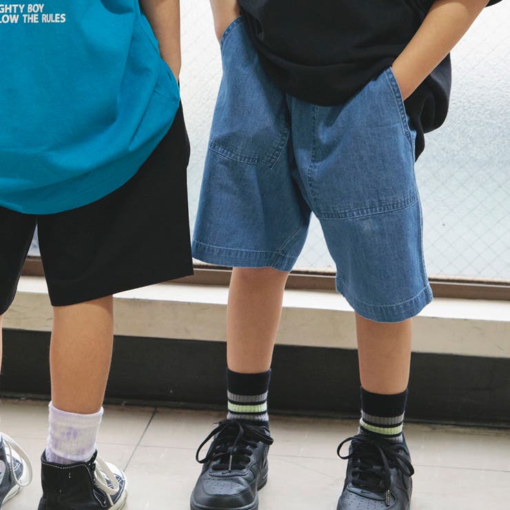 サックス-デニム | 【WEB限定/DRC】カラバリハーフパンツ | ブランシェス