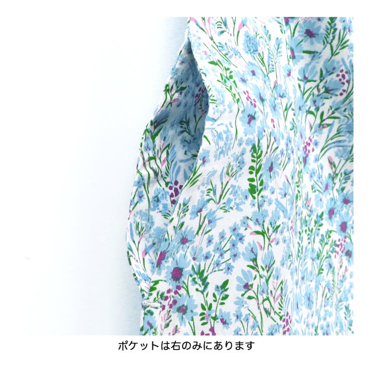 【WEB限定/DRC/綿100％】総柄ノースリーブワンピース | ブランシェス | 詳細画像8 