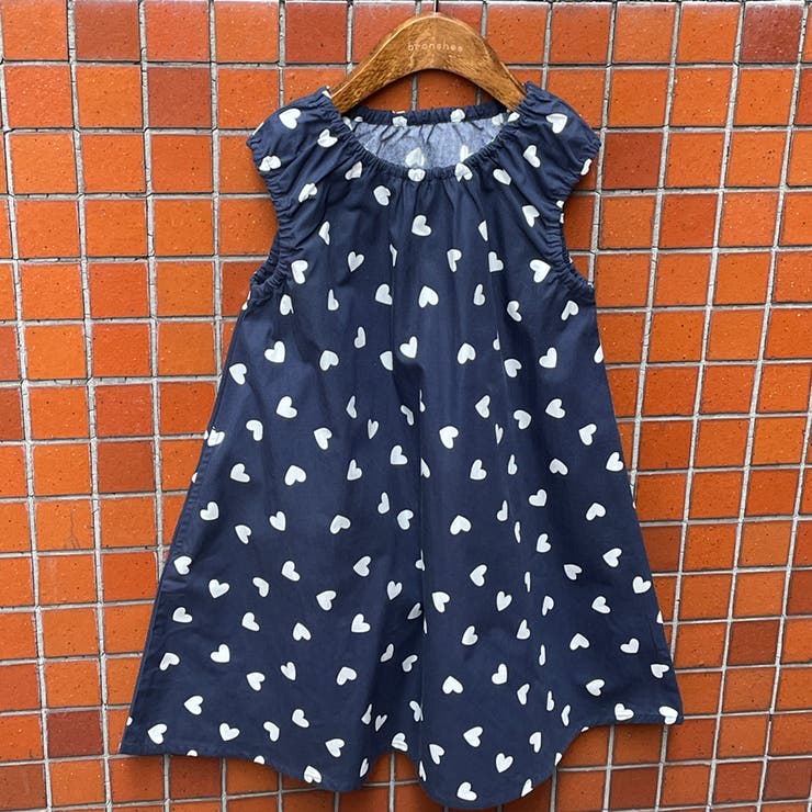 22:ハート柄 | 【WEB限定/DRC/綿100％】総柄ノースリーブワンピース | ブランシェス