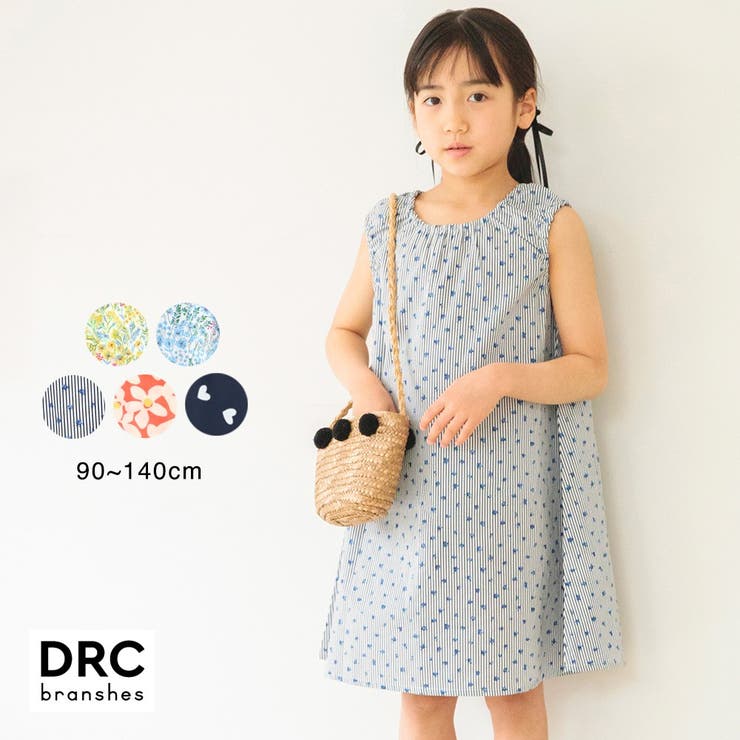 WEB限定/DRC/綿100％】総柄ノースリーブワンピース [品番：BRSK0008285]｜BRANSHES（ブランシェス）のキッズファッション通販｜SHOPLIST（ショップリスト）