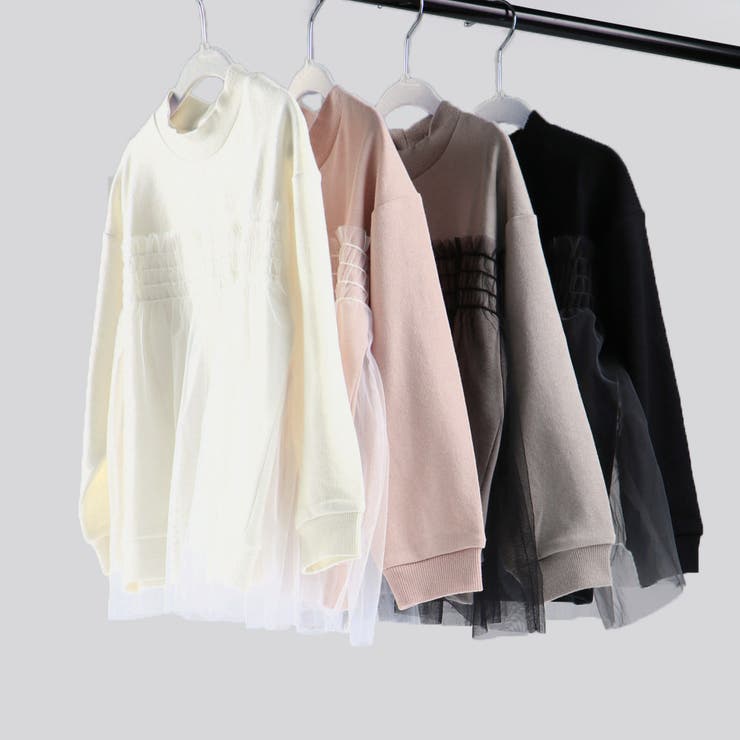 【WEB限定/DRC/やわらか薄手裏毛】チュールドッキングトレーナー | ブランシェス | 詳細画像11 