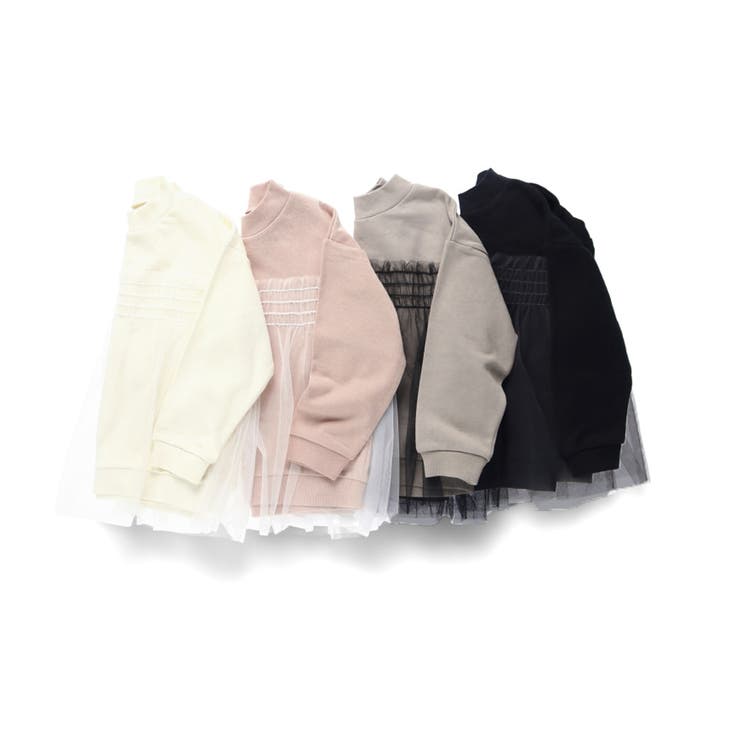 【WEB限定/DRC/やわらか薄手裏毛】チュールドッキングトレーナー | ブランシェス | 詳細画像19 