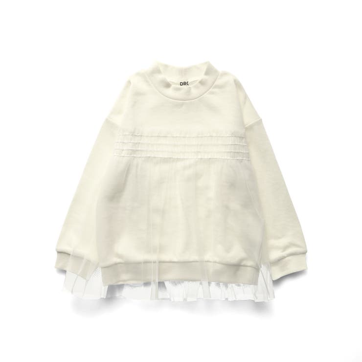 【WEB限定/DRC/やわらか薄手裏毛】チュールドッキングトレーナー | ブランシェス | 詳細画像2 