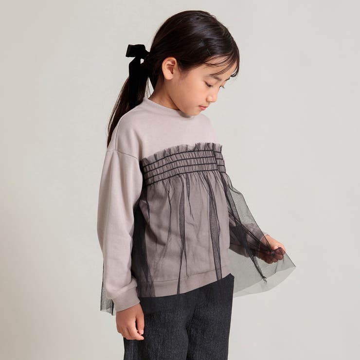 【WEB限定/DRC/やわらか薄手裏毛】チュールドッキングトレーナー | ブランシェス | 詳細画像23 