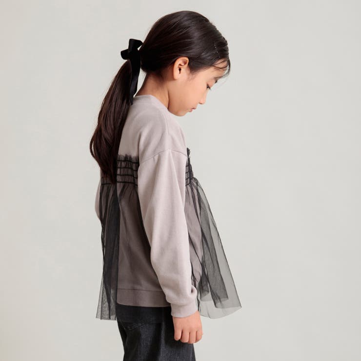 【WEB限定/DRC/やわらか薄手裏毛】チュールドッキングトレーナー | ブランシェス | 詳細画像25 