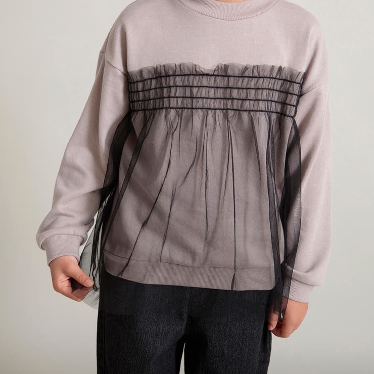 【WEB限定/DRC/やわらか薄手裏毛】チュールドッキングトレーナー | ブランシェス | 詳細画像26 