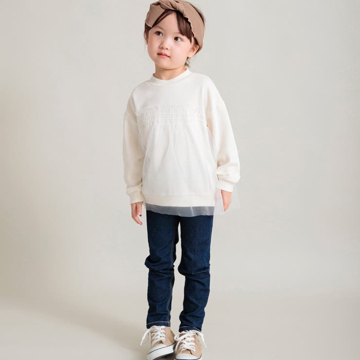 【WEB限定/DRC/やわらか薄手裏毛】チュールドッキングトレーナー | ブランシェス | 詳細画像3 