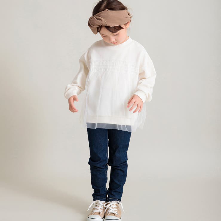 【WEB限定/DRC/やわらか薄手裏毛】チュールドッキングトレーナー | ブランシェス | 詳細画像4 