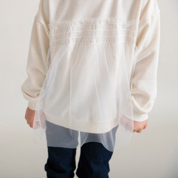 【WEB限定/DRC/やわらか薄手裏毛】チュールドッキングトレーナー | ブランシェス | 詳細画像8 