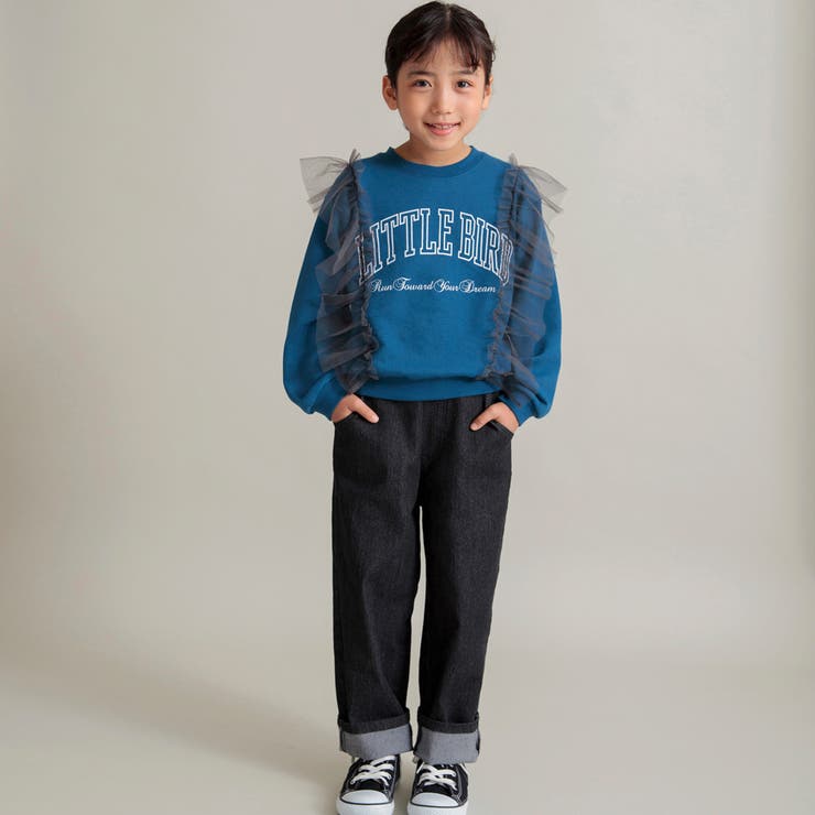 【WEB限定 DRC やわらか薄手裏毛】チュールフリル付トレーナー | ブランシェス | 詳細画像18 